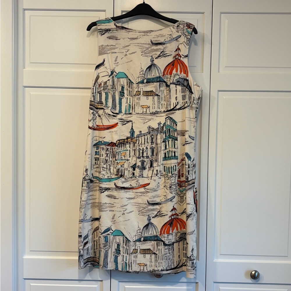 Chetta B Multicolor Cityscape Midi Dress
